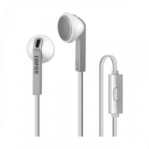 Edifier P190 Hi-Fi Sound Comfortable Fit Wired White Silver Earphones With Microphone