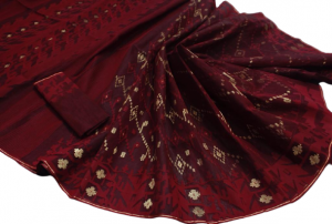 Dark Pink & Zari Dhakai Cotton Jamdani saree - Muslin Myths | Shop Online  at Ethnickart India's Best Ethnic Weares & Wares