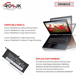 Lenovo X1 Carbon (4th Gen) & Thinkpad X1 Yoga (4th Gen) Battery, PN:  00HW028 00HW029 SB10F46466 SB10F46467 Laptop Battery | ePrice Online  Shopping