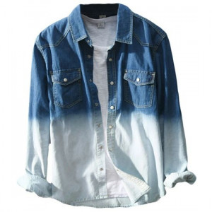 Denim Long Sleeve Casual Shirt For Men