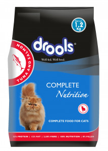 Drools Adult Complete Nutrition (1+ Year) Dry Cat Food Tuna & Salmon - 1.2kg