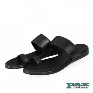 Paxleathers 100% Genuine Leather Sandal Black For Women