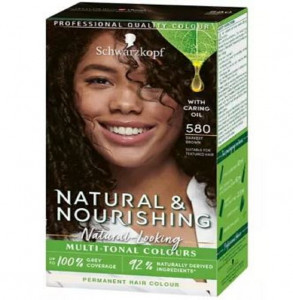 Schwarzkopf Natural & Nourish Permanent Hair Colour - 580 Darkest Brown