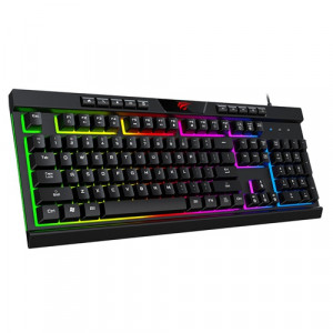 Havit KB500L Backlit Multi Function Black USB Wired Gaming Keyboard with Bangla